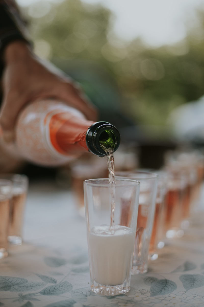 Sparkling wine being poured into glasses